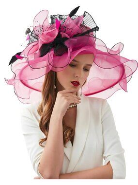 Organza Floral Fascinator Wedding Church Tea Party Hat/Rose